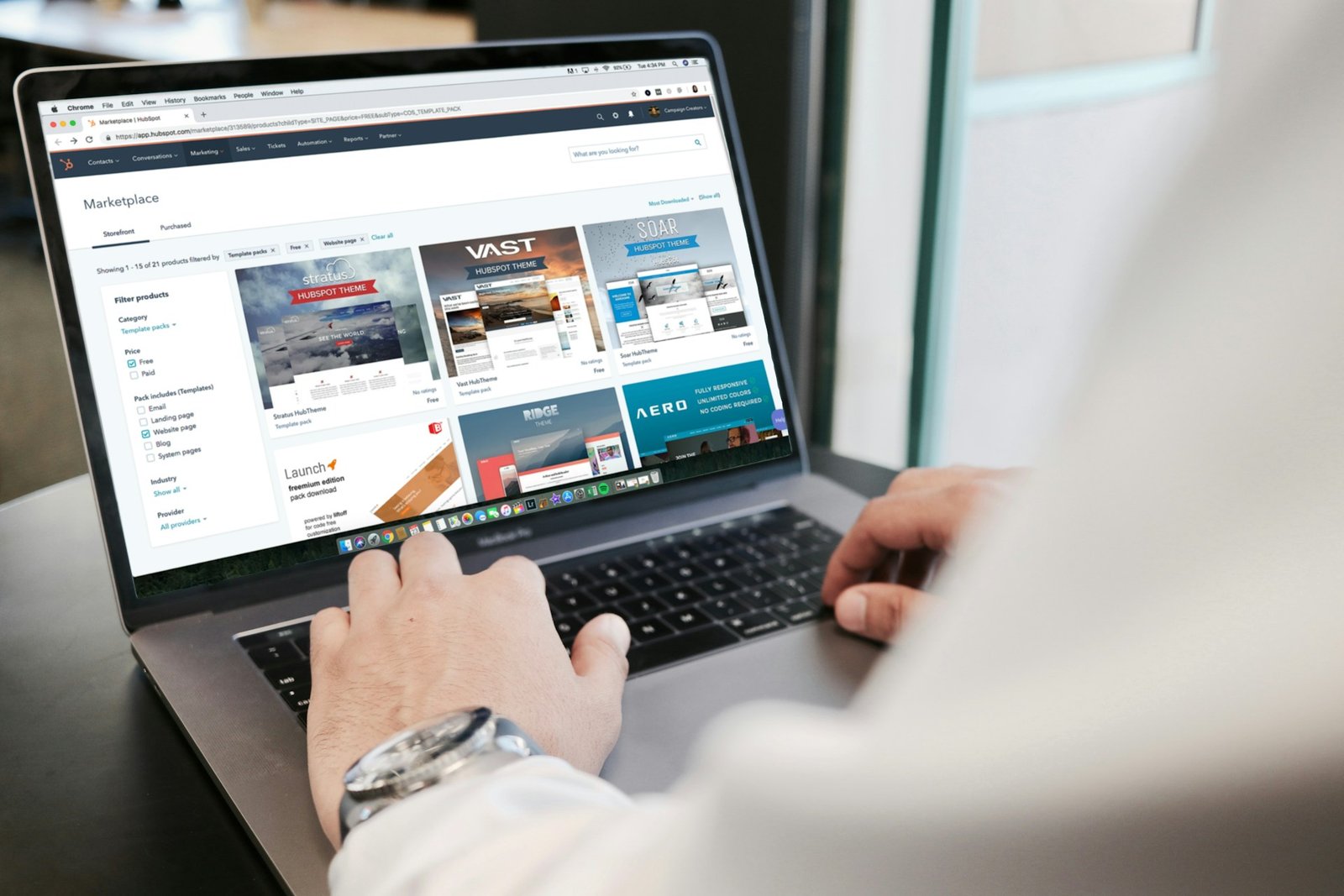 Digital marketing specialist working on a laptop